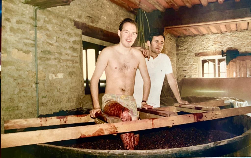 Alex with Martin Prieur of Domaine Jacques Prieur, c.1990